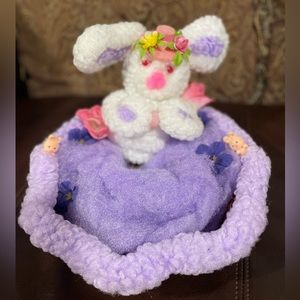 Vintage Handmade Easter Bunny Basket Decoration